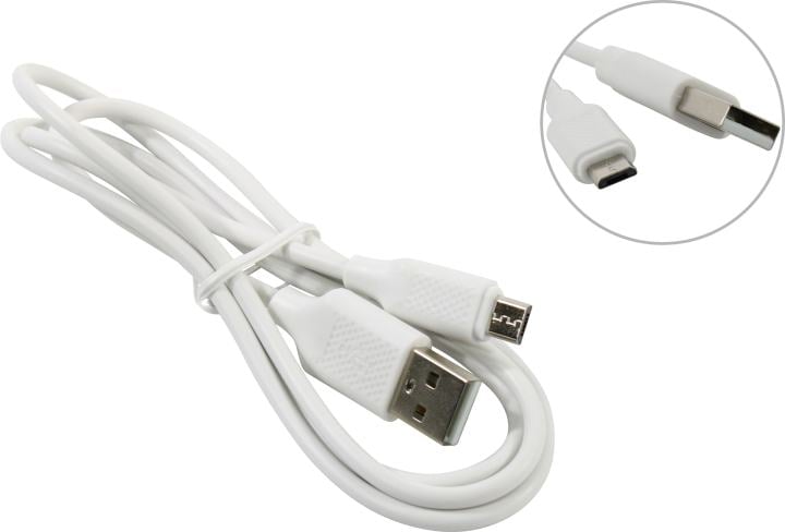 Cablexpert Кабель USB2.0 AM/MicroUSB, 2.4А, медь, Mobile2, 1м, белый, коробка (CCB-mUSB2-AMBMO2-1MW)