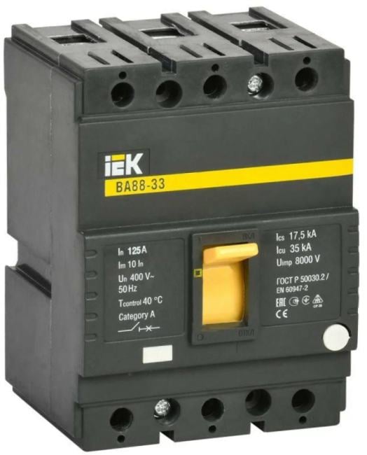 Автоматический выключатель IEK ВА88-33 SVA20-3-0125 трехполюсный 125А 35кА РЭ1250А