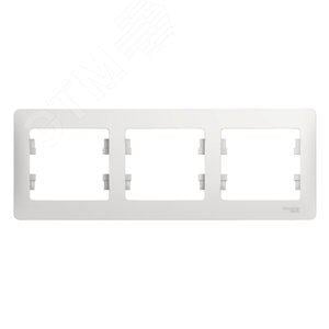 Schneider Electric GSL000103 GLOSSA Рамка горизонтальная 3 поста белая (GSL000103)