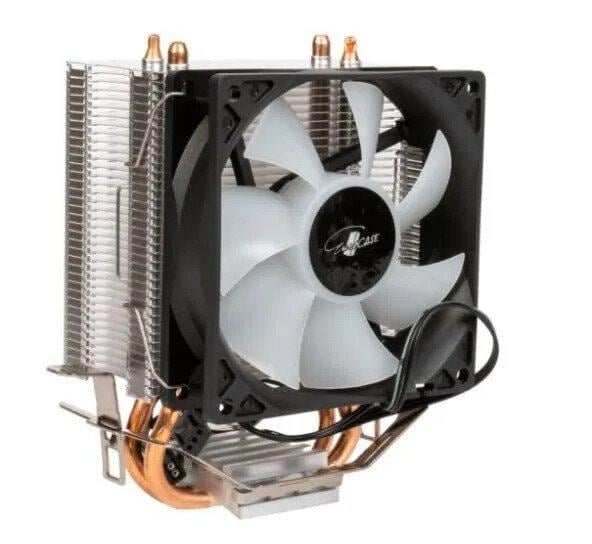 Кулер Eurocase 2P90 ARGB LGA115X/1366/1200/2011/2066/1700/AM3/AM4 (90mm fan, 1800rpm, 65Вт, 28CFM, 26.5dBA, 3-pin) with