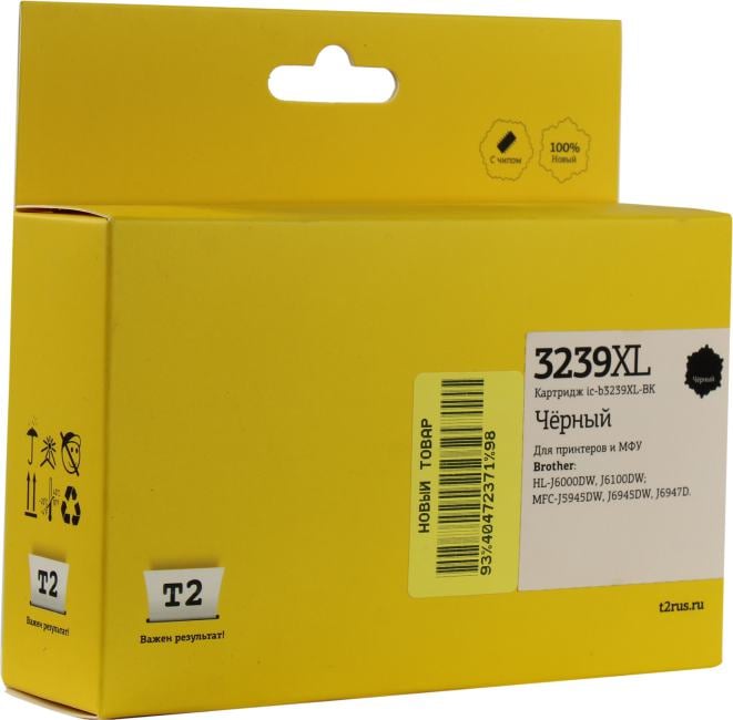 T2  LC-3239XL BK картридж для Brother HL-J6000DW/J6100DW/MFC-J5945DW/J6945DW/J6947D (6000стр.), черный, с чипом, пигментный