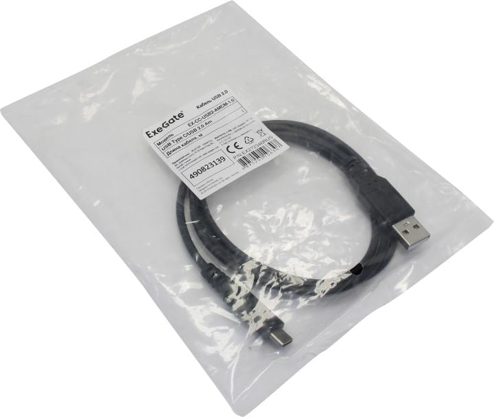Exegate <EX272346RUS> Кабель-переходник USB 2.0 AM ->  USB-C M 1м