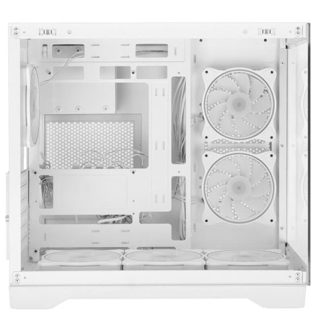 Корпус CHIEFTEC VISIO WHITE GM-30W-TG-OP без БП, боковое окно (панорама) из закаленного стекла, 6xPWM ARGB 120мм вентиляторов, белый, ATX