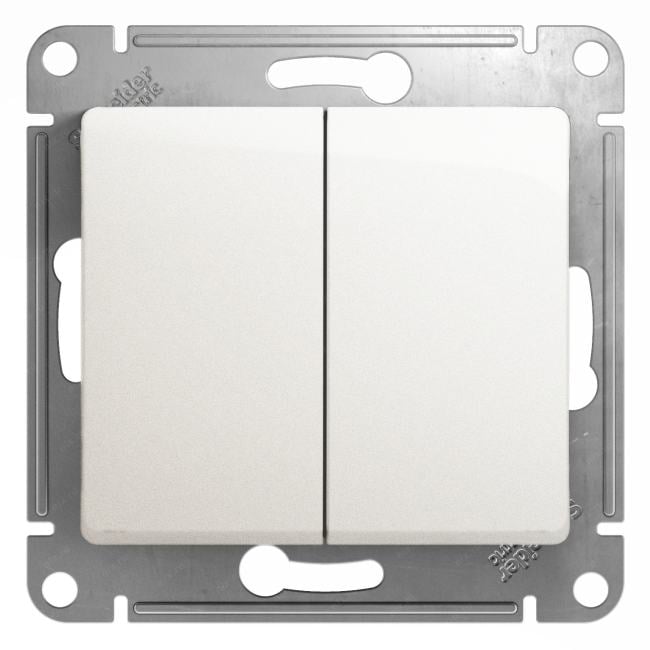 Schneider Electric GSL000651 GLOSSA Выключатель двухклавишный схема 5 перламутр в рамку