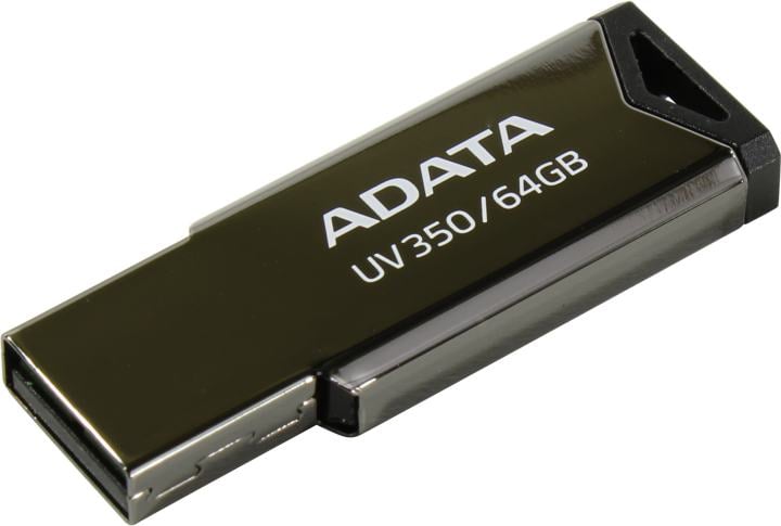 Флеш Диск A-Data 64Gb UV350 AUV350-64G-RBK USB3.0 серебристый