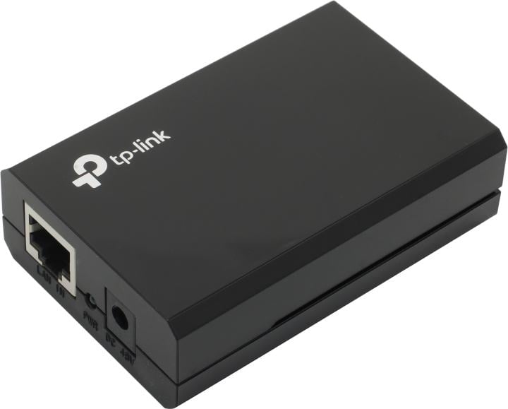 TP-Link POE150S Инжектор PoE, 1 гигабитный порт PoE, 1 гигабитный порт без PoE, пластиковый корпус