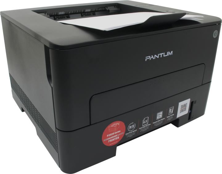 Принтер - лазерный Pantum P3020D, Printer, Mono laser, А4, 30 ppm (max 60000 p/mon), 500 MHz, 1200x1200 dpi, 32 MB RAM, Duplex, paper tray 250 pages, USB, start. cartridge 1000 pages (black)