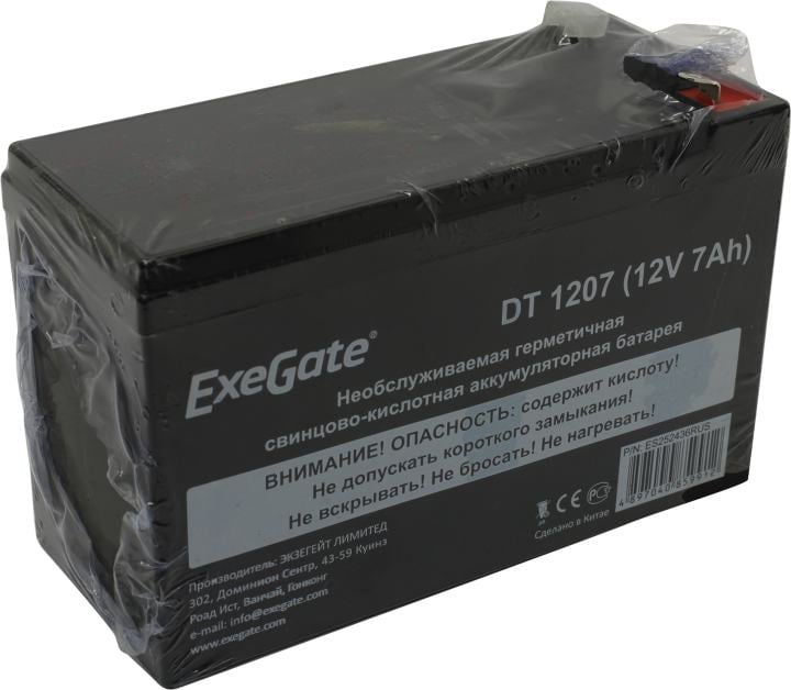 Exegate ES252436RUS Аккумуляторная батарея DT 1207/EXS1270 (12V 7Ah, клеммы F1)