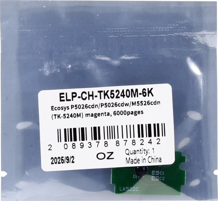 Чип <ELP-CH-TK5240M-6K> для Kyocera Ecosys P5026cdn/P5026cdw/M5526cdn (TK-5240M)  Magenta,  6K
