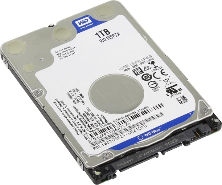HDD 1 Tb SATA 6Gb/s  Western Digital Blue <WD10SPZX(-08)> 2.5" 5400  rpm  128Mb