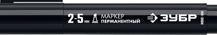 Маркер ЗУБР МП-300К черный, 2-5 мм клиновидный перманентный с увелич объемом