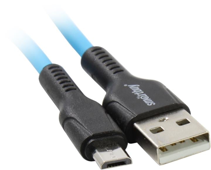 Кабель Smartbuy (iK-12-S21bb) S21 MicroUSB синий, 2.4 А, сил., 1 м