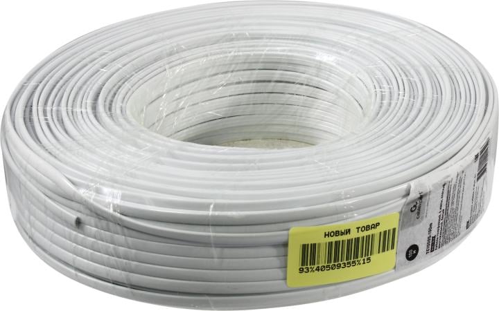 Кабель телефонный плоский 4 провода Cablexpert <TC1000S-100m> <бухта  100м  White>