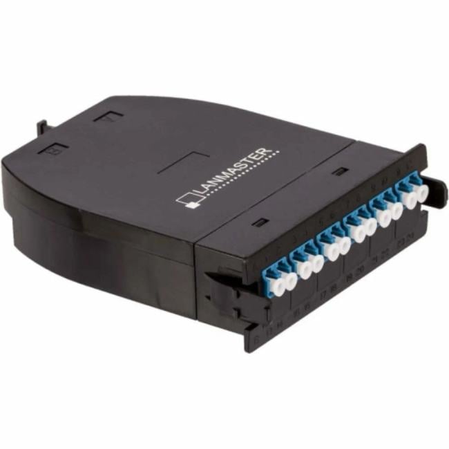 Кассета Lanmaster LAN-MCCB-1M-12LC/OS2 MPO OS2, 12xLC, тип  B,  низкие  потери, черная