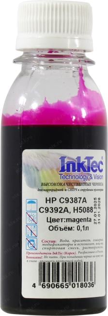 Чернила InkTec <H5088 Magenta 100мл> для  HP  C9386A/C9391A