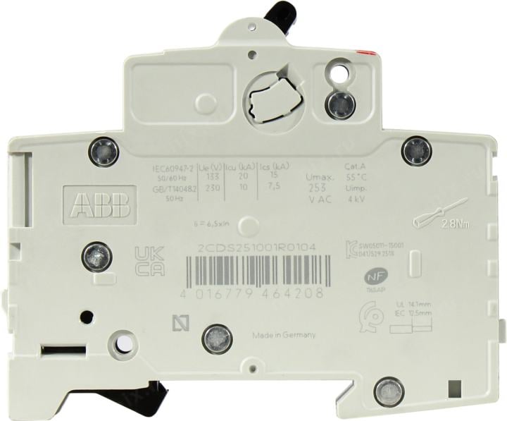 Выключатель автоматический модульный 1п C 10А 6кА S201 ABB 2CDS251001R0104