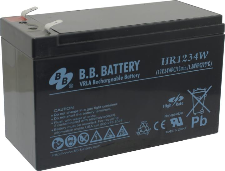 Аккумуляторная батарея B.B. Battery HR 1234W BB (12В 9Ач ДхШхВ 151х65х94 мм, масса 2,6 кг) клеммы T1