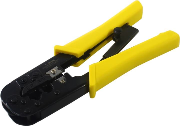 <037532> Клещи обжимные Cablexpert T-568R - RJ45 (8P8C), RJ12 (6P6C), RJ11 (6P4C) с фиксатором, для витой пары и тел.линии [T-568R]