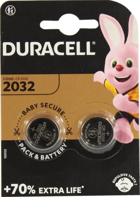 Duracell CR2032-2 (Li,  3V)  <уп.  2 шт>