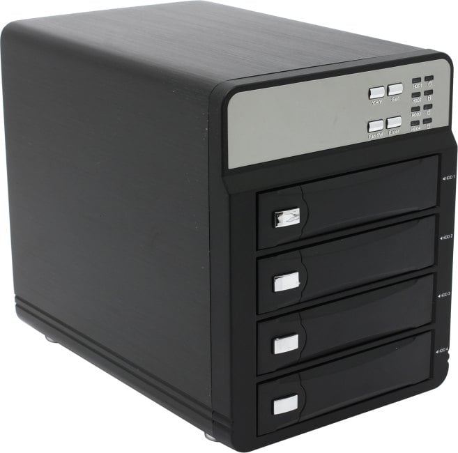 AgeStar <3C4B3A1-Black> (Внешний бокс для 4x3.5" SATA  HDD,  USB3.0/eSATA,