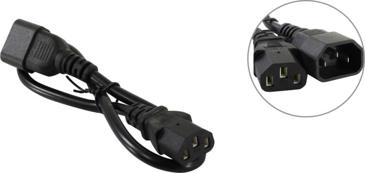 ExeGate EC-0.5S <EX297767RUS> Кабель UPS - > устройство 220V IEC-320-C13 -  IEC-320-C14  0.5м