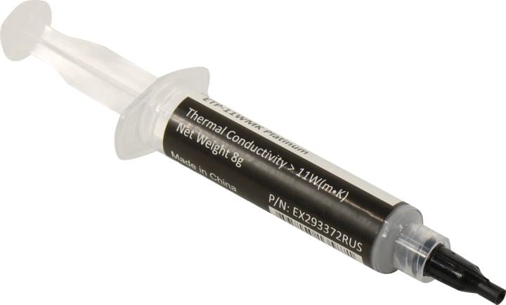 Exegate EX293372RUS Термопаста ExeGate ETP-11WMK Platinum (11 Вт/(м•К), 8г, шприц с лопаткой)
