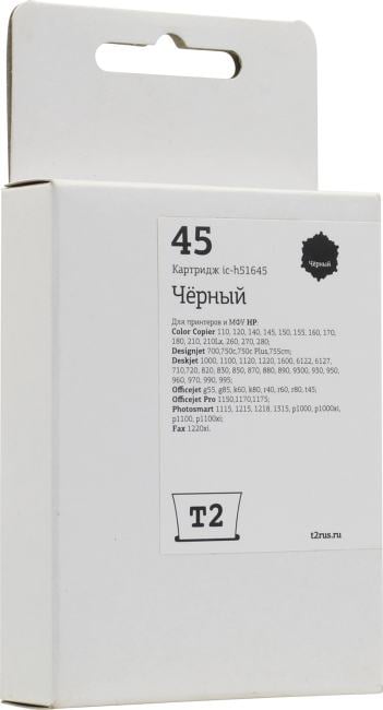 Картридж T2 ic-h51645 (№45) Black для DJ  1000cse/1220C/6122/6127/9300, OJ g55/g85/k60/k80/r40/r60/r80