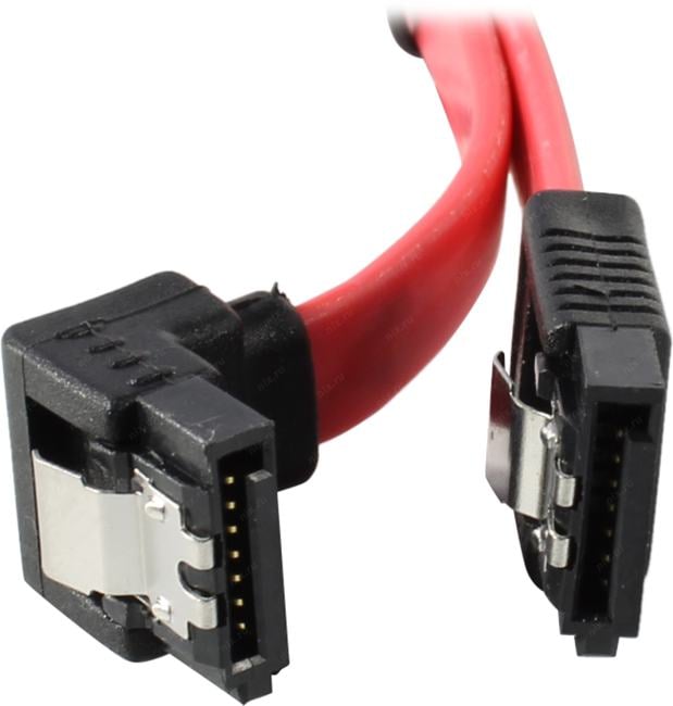 Кабель интерфейсный SATA Cablexpert CC-SATAM-DATA90-0.3M, 30 см, угловой разъем, 7pin/7pin, защелка, пакет