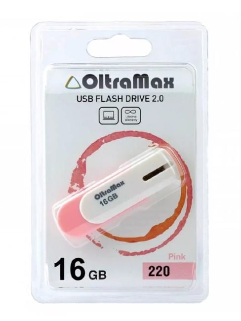 Флешка USB OltraMax OM-16Gb-220-розовый