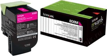 Картридж Lexmark с пурпурным тонером 808M CX510de/ CX410de/CX410e/CX510dhe/CX510dthe/CX410dte/CX310dn/CX310n