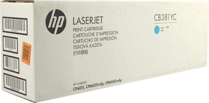 Картридж HP CB381Y(C) Cyan для  HP LJ CP6015/CM6030mfp/CM6040mfp