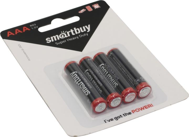 Smartbuy SOBA-3A04B-Eco, Size"AAA", 1.5V, щелочной (alkaline)  <уп. 4 шт>