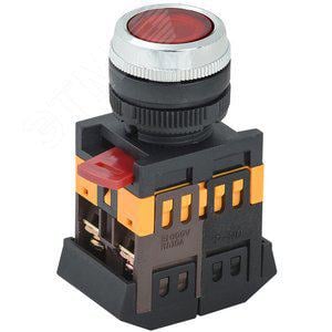 Кнопка IEK BBT30-ABLFS-K04 красная ABLFS-22 1з+1р плоская с подсветкой неон 240В