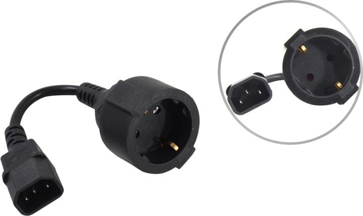 Cablexpert <PC-SFC14M-01> Переходник питания  C14 -> евророзетка