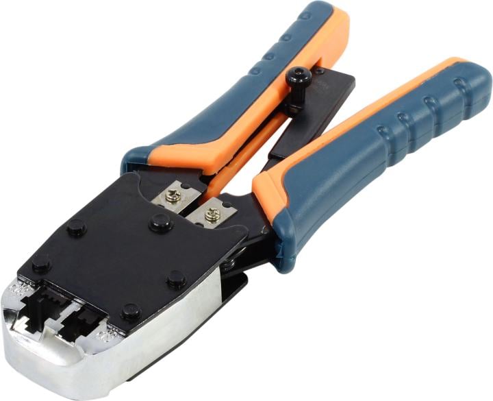 Инструмент обжимной Cabeus HT-500R для RJ-45 (8р8с), RJ-11/12 (6р6с, 6р4с, 6р2с), профессиональный, с храповым механизмом