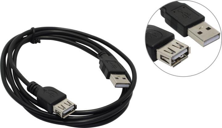 ExeGate <EX-CC-USB2-AMAF-1.5> Кабель удлинительный USB  2.0  A-->A  1.5м <EX294743RUS>