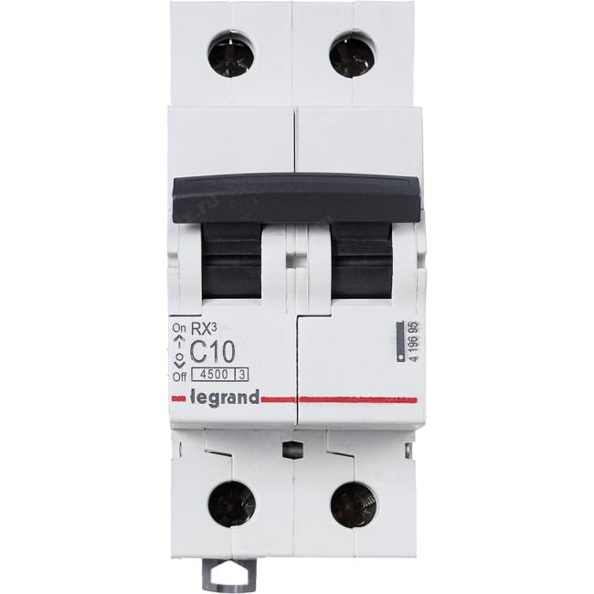 Legrand 419695 Выключатель автоматический двухполюсный RX3 4,5 кА C 10 А (419695)