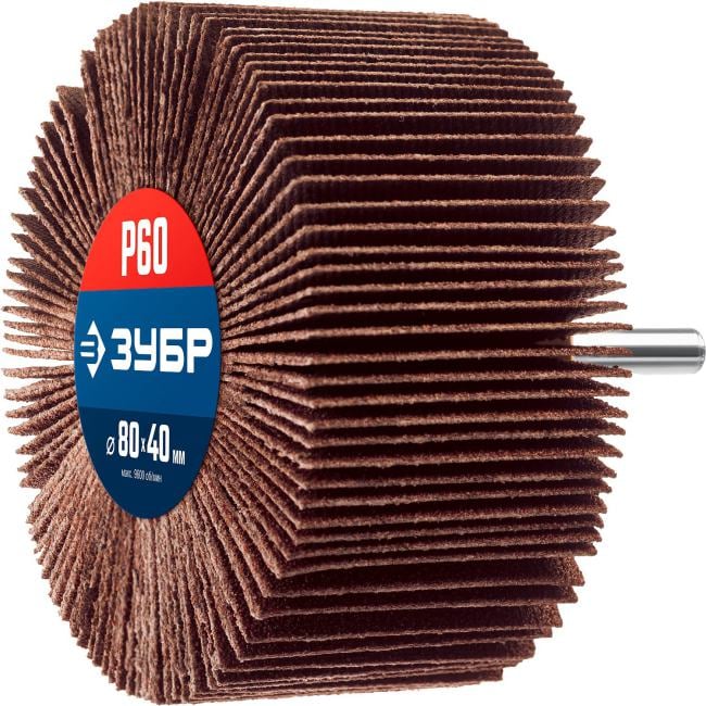 Зубр <36604-060> ЗУБР  d 80x40 мм, P60,  круг шлифовальный лепестковый