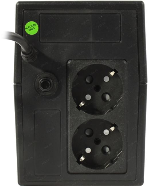 ИБП Powerman Back Pro 850, линейно-интерактивный, 850ВА, 480Вт, 2 евророзетки с резервным питанием, батарея 12В 9Ач 1 шт., 298мм х 101мм х 142мм, 4.9 кг./ UPS POWERMAN Back Pro 850, line-interactive, 850VA, 480W, 2 euro sockets with backup power, battery 12V 9Ah 1 pc., 298mm x 101mm x 142mm, 4.9 kg.