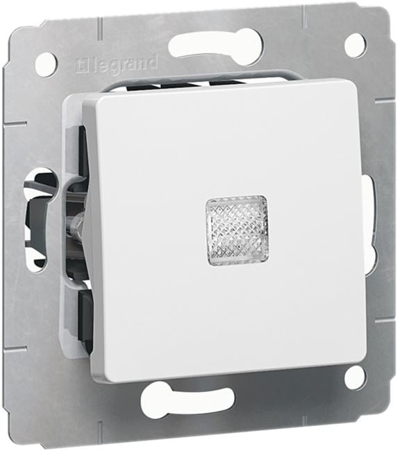 Legrand 773626 CARIVA Переключатель одноклавишный с подсветкой в  рамку белый (773626)