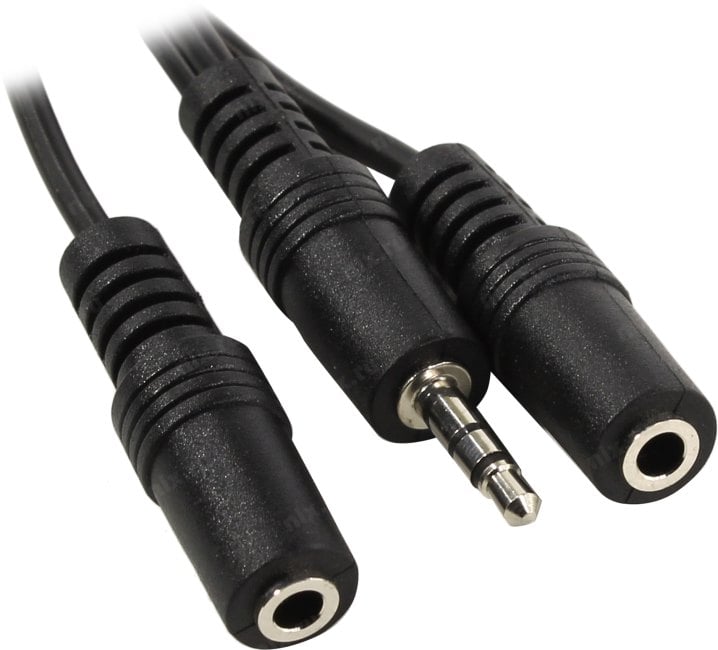 VCOM <CV203> Кабель-разветвитель  Jack3.5-M --> 2xJack3.5-F