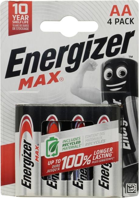 Energizer MAX (LR6) Size "AA", 1.5V, щелочной (alkaline)  <уп. 4 шт>