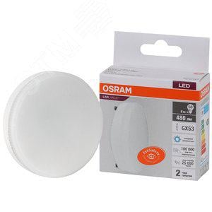 LEDVANCE 4058075582033 Лампа светодиодная LED 6 Вт GX53 6500К 480Лм таблетка 220 В (замена 50Вт)  OSRAM  (4058075582033)