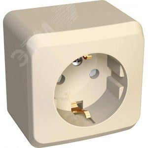 Schneider Electric PA16-004K ЭТЮД Розетка наружная с заземлением со шторками бежевая