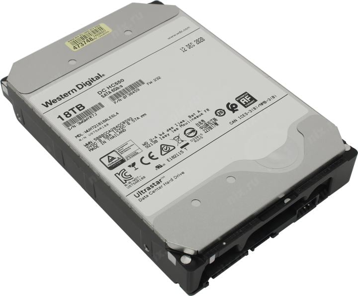 HDD 18 Tb SATA 6Gb/s Western Digital DC HC550 <WUH721818ALE6L4/0F38459/0F38467> 3.5"  7200rpm  512Mb