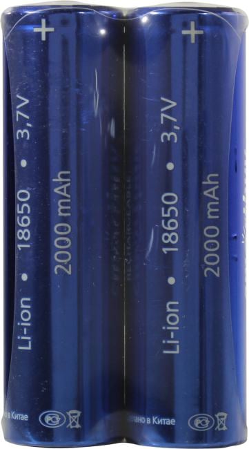 Аккумулятор Smartbuy <SBBR-18650-2S2000> (3.7V, 2000mAh) Li-Ion, Size "18650" <уп.  2  шт>