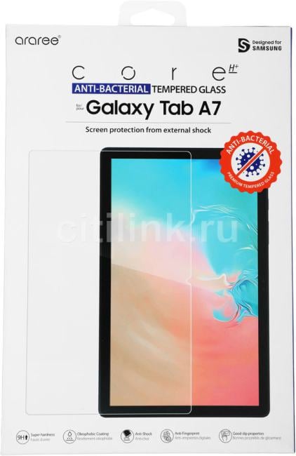 <092138> Защитное стекло для планшета Samsung Galaxy Tab A7 10.4" - araree Sub Core Premium Tempered Glass [GP-TTT505KDATR]
