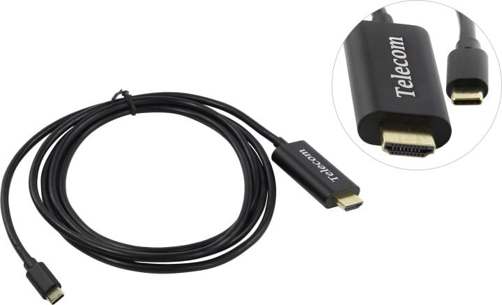 Telecom <TCC005-1.8м> Кабель-адаптер USB-C ->  HDMI (M) 1.8м