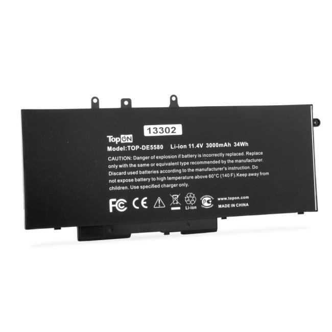 TopON TOP-DE5580 Аккумулятор для ноутбука Dell E5580. 11.4V 3000mAh. PN: GJKNX.
