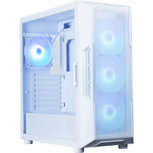 корпус ZALMAN I3 NEO ARGB V2 WHITE, ATX, WHITE, FRONT MESH, WINDOW, 2×3.5″, 3×2.5″, 1xUSB2.0, 2xUSB3.0, 1xUSB Type-C, FRONT 3x120mm ARGB, REAR 1x120mm ARGB
